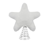 Sollee Christmas Tree Topper | Festive Plush Ornaments - Soft Christmas Star Tree Topper Ornaments | for Indoor Outdoor Party Desk Table Living Room Office Bar Restaurant Apartment