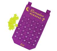 Sollee Eid Calendar - with 30 Stars | Felt Calendar for Kids, Eid Hangable Countdown Calendar for Kids Eid, with 30 Reusable