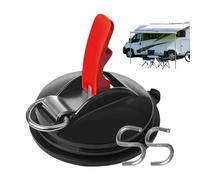 Sollee Heavy Duty Vacuum Suction Cups Anchors - Suction Cup Camping Tie Downs with Securing Hook | Drill-Free Tie Down Clips for RV Camping Van Car Awning SUV Tent Truck Trap