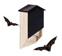 Sollee Wooden Bat House,Wood Shelter for Bat Colony | Outside Bat Habitat House Wooden Decor, Wooden Bat Box Shelter & Nest for Hibernation in Patio