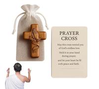 Sollee Wooden Pocket Cross | Handheld Praying Crosses | Decorative Wood Crucifix for Daily Devotion Memorials Family Catholics Collectors Patriotic Partners Christians Church Members