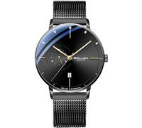 SOLLEN Automatic Watch for Men, Minimalist and Slim Automatic Watches for Men with Stainless Steel Mesh Strap and 24-Hour Function - 42mm