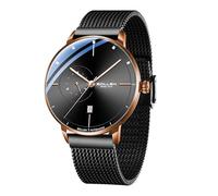 SOLLEN Automatic Watches for Men,Men's Automatic Watch,Original Mechanical Watch Movement,3ATM Water Resistant,Luminous Hands,Calendar and 24-Hour Display,Minimalist Self-Winding Wrist Watches for Men