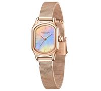 SOLLEN Dainty Rose Gold Watch for Women - Japanese Quartz Movement - 3ATM Water Resistant - Stainless Steel Case, Small Wrist-Fit - Includes Adjustment Tool & Luxury Gift Box, Rose Gold, Slim, Rose