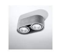 Sollox Basic 2 Light Concrete Ceiling Fitting In Grey Finish