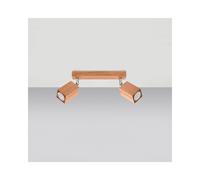 Sollox Keke 2 Light Adjustable Ceiling Light In Natural Wood Finish