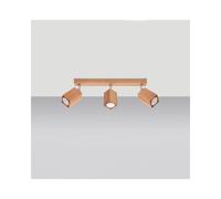 Sollox Keke 3 Light Adjustable Ceiling Light In Natural Wood Finish