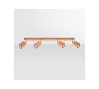 Sollox Keke 4 Light Adjustable Ceiling Light In Natural Wood Finish