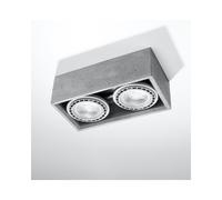 Sollox Quatro 2 Light Concrete Ceiling Fitting in Grey Finish