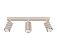 SOLLUX lighting 3 Way Spotlight Ceiling Light LED in Aluminium - Kitchen Bathroom Bedroom Living Room - 45 x 6.5 x 16.5 cm - Karbon - Taupe