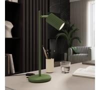 SOLLUX LIGHTING ALORA table lamp, height 43 cm, olive green, metal, GU10