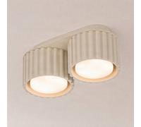 SOLLUX LIGHTING Aura 2 ceiling light, beige, 2-bulb, length 21 cm, GX53