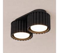 SOLLUX LIGHTING Aura 2 ceiling light, black, 2-bulb, length 21 cm, GX53