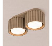 SOLLUX LIGHTING Aura 2 ceiling light, taupe, 2-bulb, length 21 cm, GX53