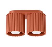 Sollux Lighting Aura Aluminum Red Ochre 2 Lights Minimalist Ceiling Light