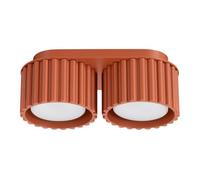 Sollux Lighting Aura Aluminum Red Ochre 2 Lights Minimalist Ceiling Light