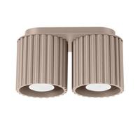 Sollux Lighting Aura Aluminum Taupe 2 Lights Minimalist Ceiling Light