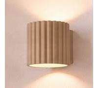 SOLLUX LIGHTING Aura wall light, taupe, Ø10cm, G9, up/down, aluminium