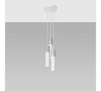 Sollux Borgio Cluster Pendant Ceiling Light, Grey, White, 3X GU10