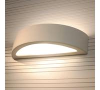 SOLLUX LIGHTING Bow up/down wall lamp, white ceramic, width 38 cm