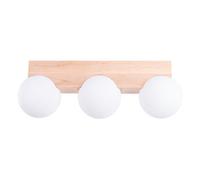 Sollux Lighting Bulbo Wood/glass Natural Wood/white 3 Lights Modern Ceiling Light