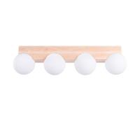 Sollux Lighting Bulbo Wood/glass Natural Wood/white 4 Lights Modern Ceiling Light