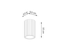 SOLLUX LIGHTING Carbon ceiling light, black, height 10 cm, aluminium