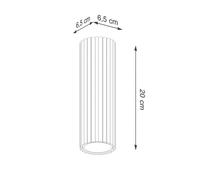 SOLLUX LIGHTING Carbon ceiling light, black, height 20 cm, aluminium