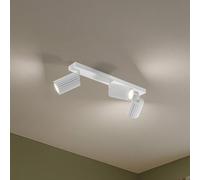 SOLLUX LIGHTING Carbon downlight, white, length 45 cm, aluminium, 3-bulb.