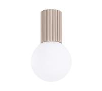 SOLLUX lighting Ceiling Light - Ceiling Lamp LED - Kitchen Bathroom Bedroom Living Room Hall - Aluminium and Glass - 1-Light - LED Bulb - Taupe Halo