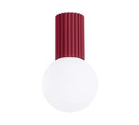 SOLLUX lighting Ceiling Light - Ceiling Lamp LED - Kitchen Bathroom Bedroom Living Room Hall - Aluminium and Glass - 1-Light - LED Bulb - Burgundy Halo