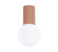 SOLLUX lighting Ceiling Light - Ceiling Lamp LED - Kitchen Bathroom Bedroom Living Room Hall - Aluminium and Glass - 1-Light - LED Bulb - Mocha Halo