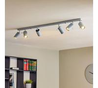 SOLLUX LIGHTING Ceiling spotlight Round, grey, 6-bulb linear