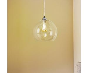 SOLLUX LIGHTING Colour pendant light, transparent glass shade