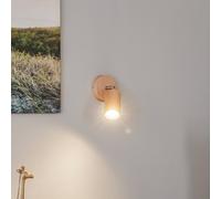 SOLLUX LIGHTING Cre wall spotlight in wood, 1-bulb
