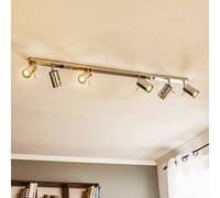 SOLLUX LIGHTING Downlight Round, chrome, 6-bulb linear