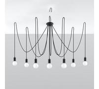 Sollux Lighting Edison Fabric & Steel Black 7 Light Classic Chandelier