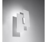 Sollux Lighting Fabiano Glass & Steel Grey 2 Light Classic Wall Light