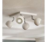 SOLLUX LIGHTING Flame ceiling spotlight, white, 4-bulb square