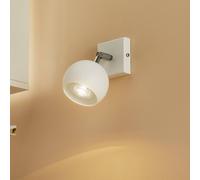 SOLLUX LIGHTING Flame wall spotlight in steel, white