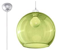 Sollux Lighting Ball Glass & Steel Green 1 Light Classic Pendant Ceiling Light