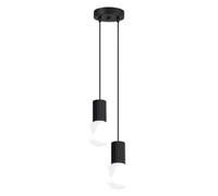 Sollux Lighting Halo Aluminum/glass Black 2 Lights Modern Pendant Lamps