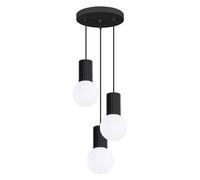 Sollux Lighting Halo Aluminum/glass Black 3 Lights Modern Pendant Ceiling Light