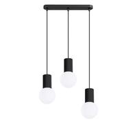 Sollux Lighting Halo Aluminum/glass Black 3 Lights Modern Pendant Lamps
