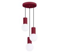 Sollux Lighting Halo Aluminum/glass Burgundy 3 Lights Modern Pendant Ceiling Light