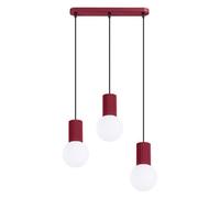 Sollux Lighting Halo Aluminum/glass Burgundy 3 Lights Modern Pendant Lamps
