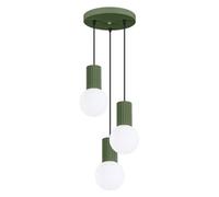 Sollux Lighting Halo Aluminum/glass Olive Green 3 Lights Modern Pendant Ceiling Light