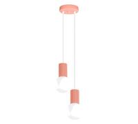 Sollux Lighting Halo Aluminum/glass Peach 2 Lights Modern Pendant Lamps