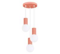 Sollux Lighting Halo Aluminum/glass Peach 3 Lights Modern Pendant Ceiling Light
