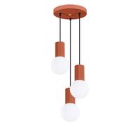 Sollux Lighting Halo Aluminum/glass Red Ochre 3 Lights Modern Pendant Ceiling Light